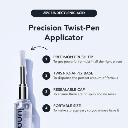 Lunavia Antifungal Pen – Cures Most Athlete’s Foot, Jock Itch, and Ringworm - 25% Undecylenic Acid with added Tea Tree, Jojoba, Clove Bud Oils & Aloe - 1-Pack Twist Pen (3ML Volume)